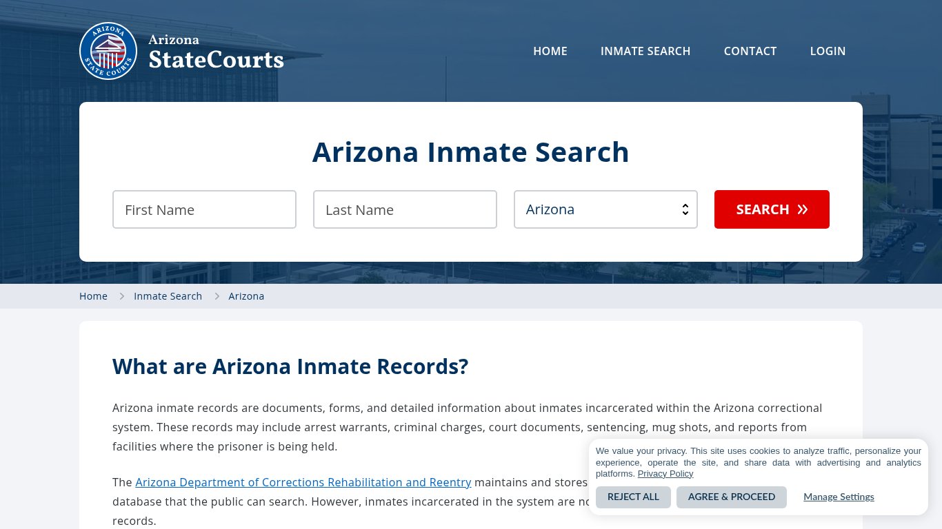 Arizona Inmate Search, Prison and Jail Information - StateCourts